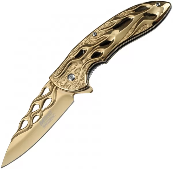 MTech Flame Linerlock A-O Gold knives MTA822GD