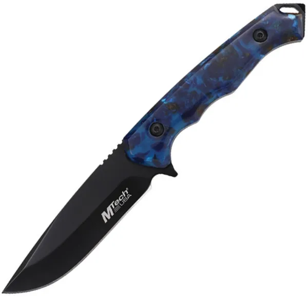 Mtech Fixed Blade Black-Blue knives MTFIX006BG