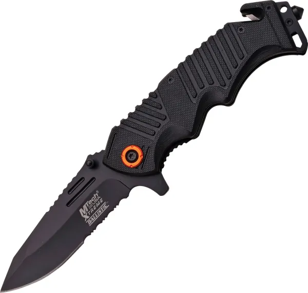 MTech Xtreme Rescue Linerlock Black A-O knives MTXA838BS
