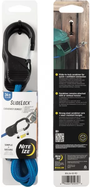 Nite Ize Bungee Slide Lock 36in Blue flashlights N05035