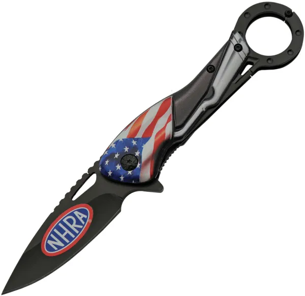 National Hot Rod Association Flag Linerlock A-O Black NHRA54BK