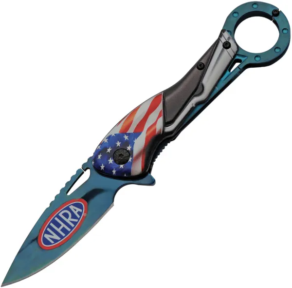 National Hot Rod Association Flag Linerlock A-O Blue NHRA54BL