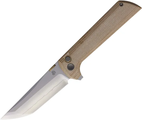 North Mountain Blade Chop 2 Button Lock Micarta Tan NMB2406YLMCT