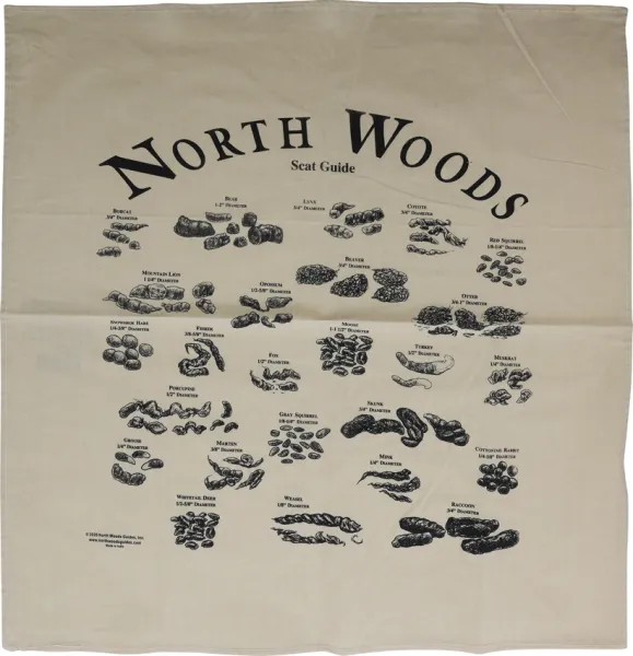 North Woods Field Guides Animal Scat Bandana Tan NWG002ASBB