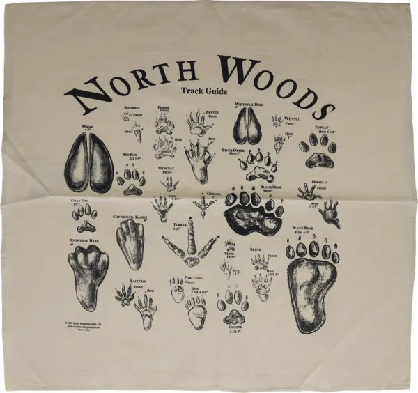 North Woods Field Guides Animal Track Bandana Tan NWG002ATBB