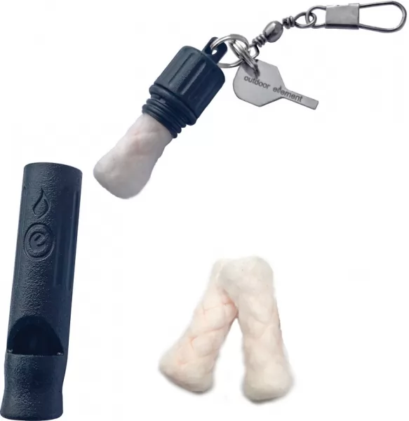 Outdoor Element Wombat Whistle-Vial Kit Black ODEAKWBLK