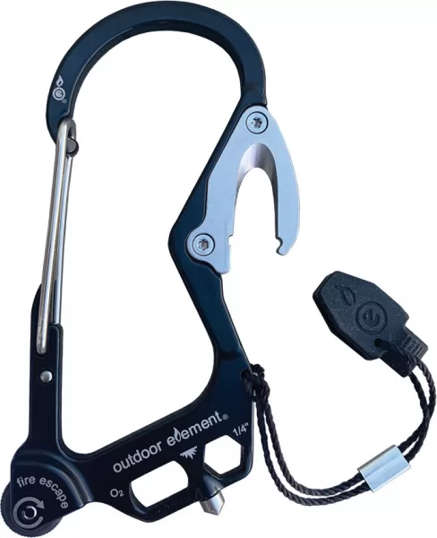 Outdoor Element Fire Escape Carabiner Black ODEFEBK