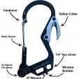 Outdoor Element Fire Escape Carabiner Black ODEFEBK