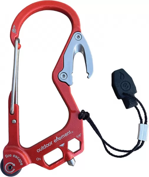 Outdoor Element Fire Escape Carabiner Red ODEFERED