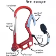 Outdoor Element Fire Escape Carabiner Red ODEFERED