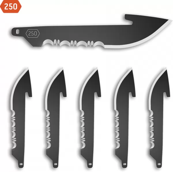 Outdoor Edge Drop Point Blade Pack 6 Blk knives OERRS25K6C