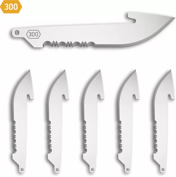 Outdoor Edge Drop Point Blade Pack 6 Blk knives OERRU306C
