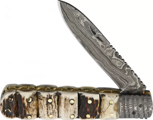 Old Forge Barlow Damascus Stacked Stag OF011