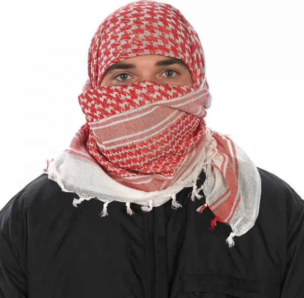 Camcon Shemagh White Red outdoor gear PF61020