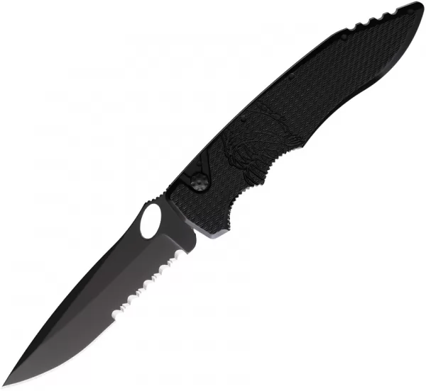 Piranha Knives Auto Mini Predator Button Lock PKCP11BKTS