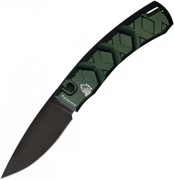 Piranha Knives Auto X Button Lock Green PKCP14GT