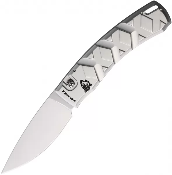 Piranha Knives Auto X Button Lock Silver PKCP14S