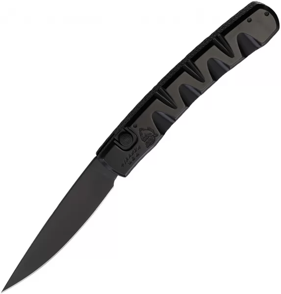 Piranha Knives Auto Virus Button Lock Black PKCP15BKT