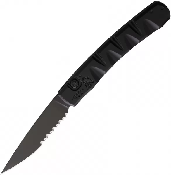 Piranha Knives Auto Virus Button Lock Blk PKCP15BKTS