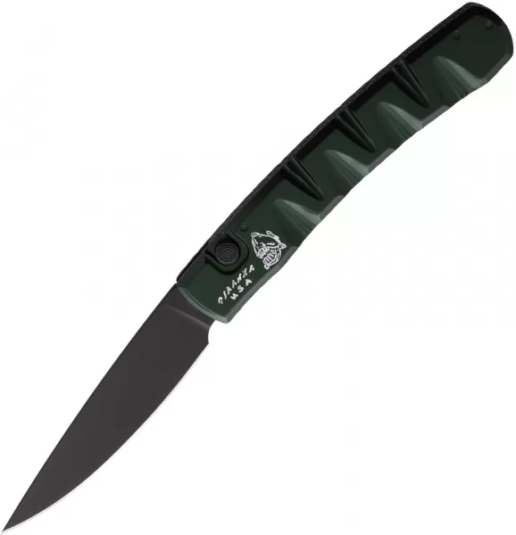 Piranha Knives Auto Pocket Button Lock Grn PKCP15GT