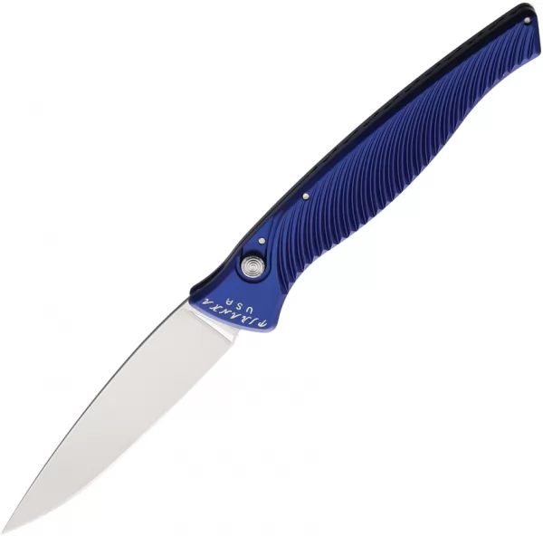 Piranha Knives Auto DNA Button Lock Blue PKCP16B