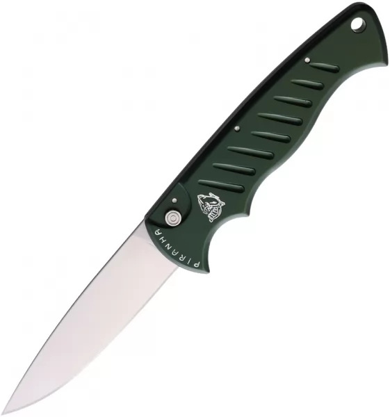 Piranha Knives Auto Pocket Button Lock Grn PKCP1G