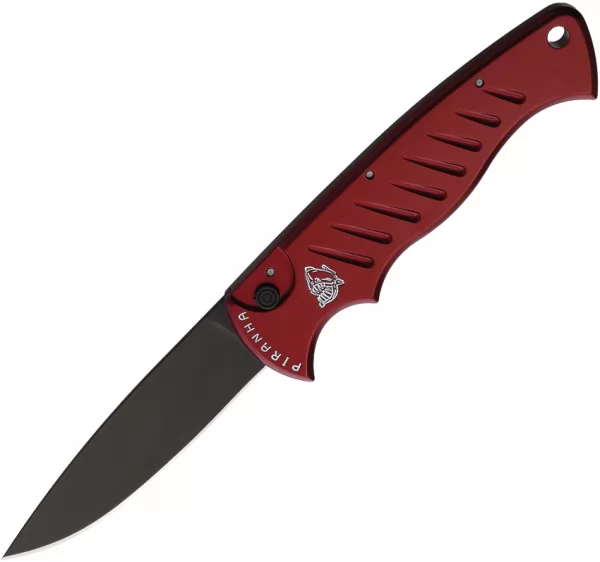 Piranha Knives Auto Pocket Button Lock Red PKCP1RT