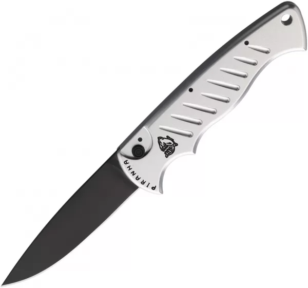 Piranha Knives Auto Pocket Button Lock Silver PKCP1ST
