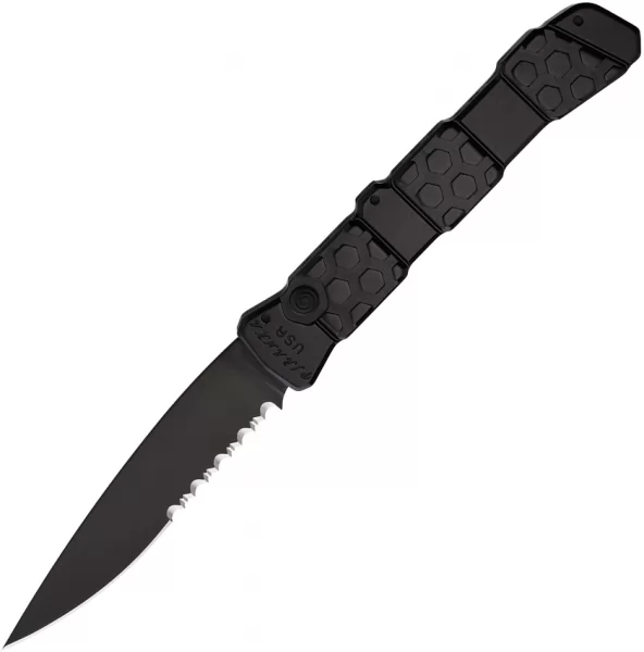 Piranha Knives Auto 21 Button Lock Black PKCP21BKTS