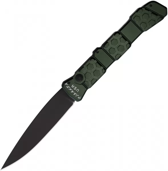 Piranha Knives Auto 21 Button Lock Green PKCP21GT
