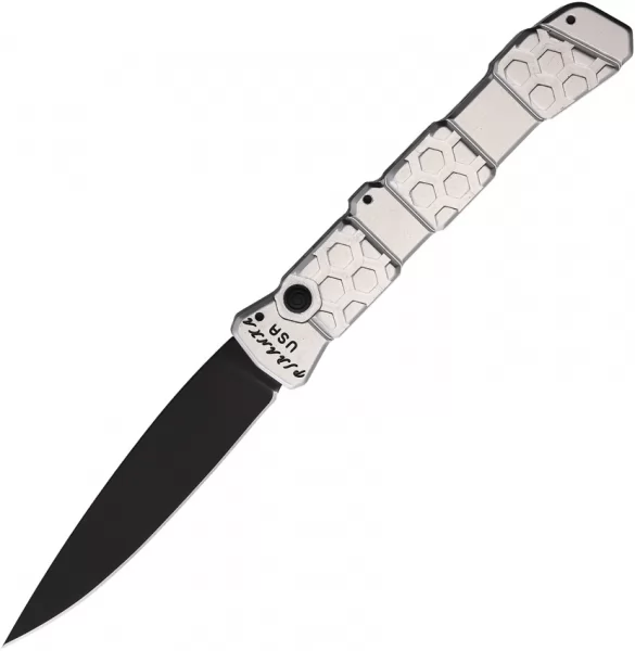 Piranha Knives Auto 21 Button Lock Silver PKCP21ST