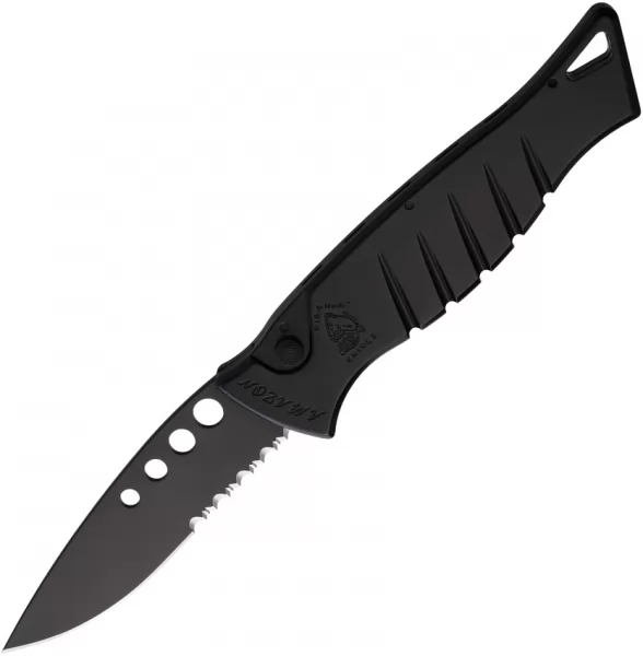 Piranha Knives Auto Amazon Button Lock Blk PKCP3BKTS