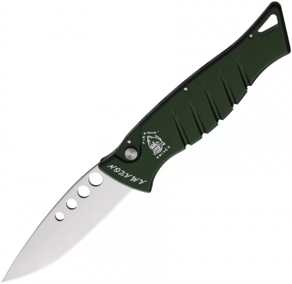 Piranha Knives Auto Amazon Button Lock Grn PKCP3G