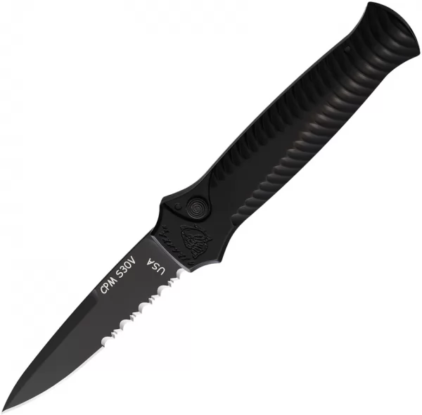 Piranha Knives Auto Miniguard Button Lock PKCP7BKTS