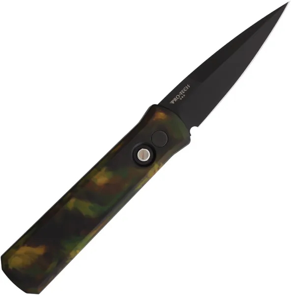 Pro Tech Auto Godson Button Lock Left knives PTK721LHWOODLAN