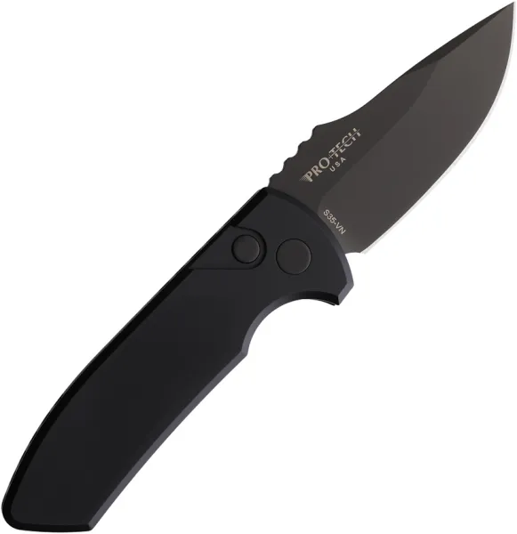 Pro Tech Auto SBR Button Lock Black Lft knives PTKLG403LH