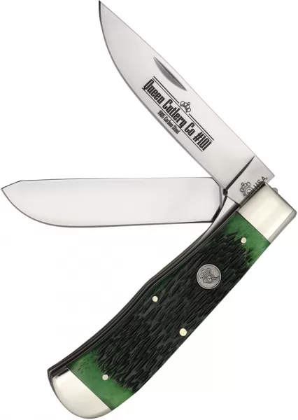 Queen Two Blade Lockback Green Bone QGPSB206L