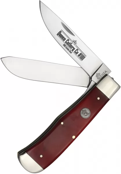 Queen Two Blade Lockback Red Bone QRSB206L