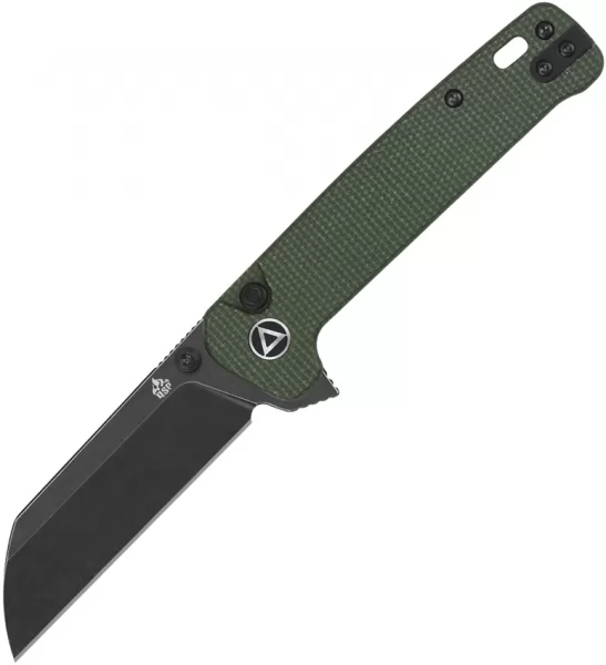 QSP Knife Penguin Button Lock Blk Green QS130BLC2
