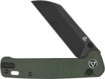 QSP Knife Penguin Button Lock Blk Green QS130BLC2