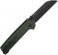 QSP Knife Penguin Button Lock Blk Green QS130BLC2