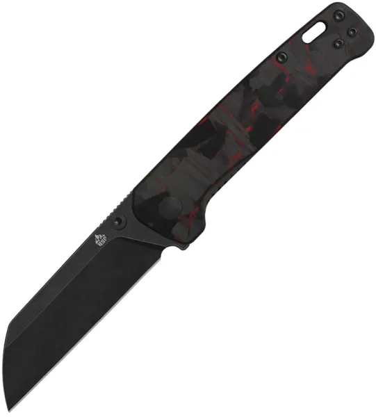 QSP Knife Penguin V2 Linerlock Red CF QS130V2F2