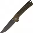 QSP Knife Osprey Linerlock Brass Black - QS139D2