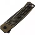 QSP Knife Osprey Linerlock Brass Black QS139D2