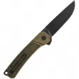QSP Knife Osprey Linerlock Brass Black QS139D2
