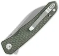 QSP Knife Otter Linerlock Green Micarta QS140E1