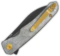 QSP Knife Otter Linerlock Denim Micarta QS140F2