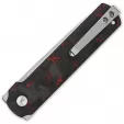 QSP Knife Lark Linerlock Red-Blk CF QS144D