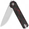 QSP Knife Lark Linerlock Red-Blk CF QS144D