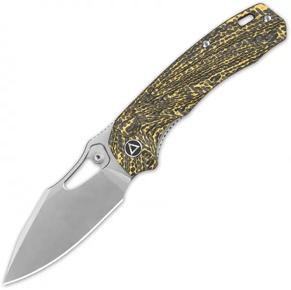 QSP Knife Hornbill Linerlock Golden CF QS146A1